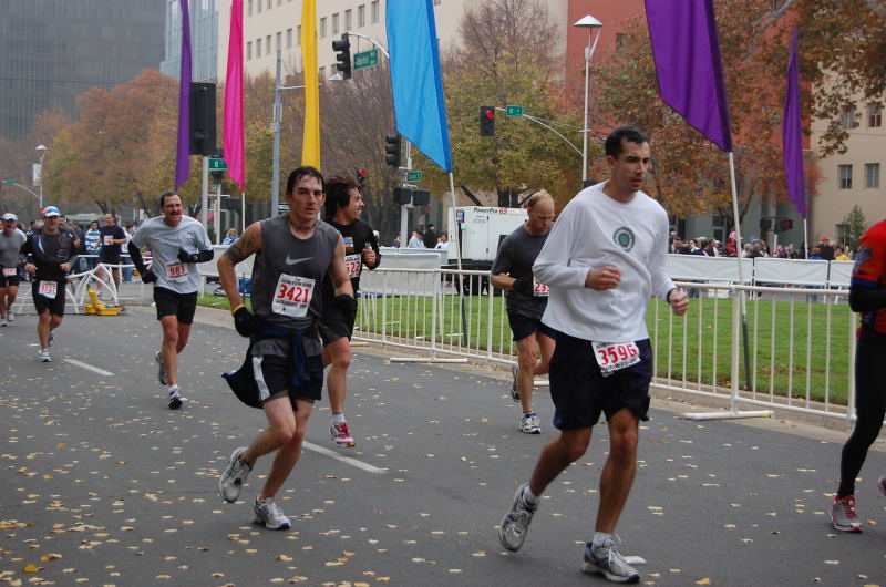 Matt almost at the finish line--under 4 hours
