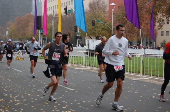 Matt almost at the finish line--under 4 hours