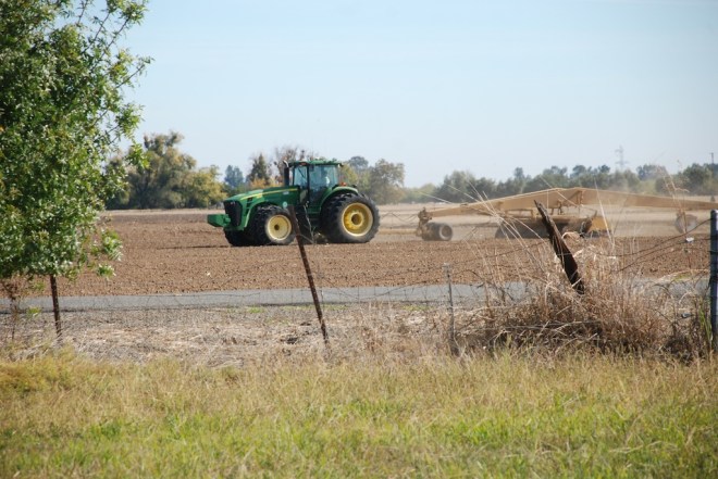 tractor across the road
