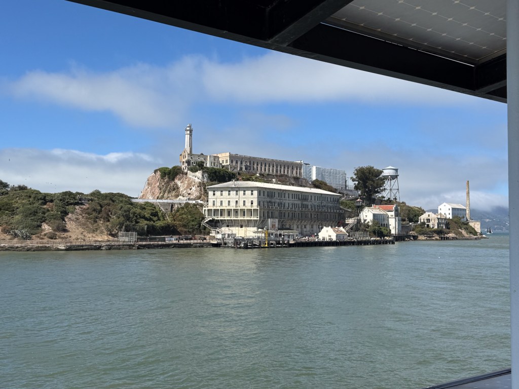 View of Alcatraz Island from the water.